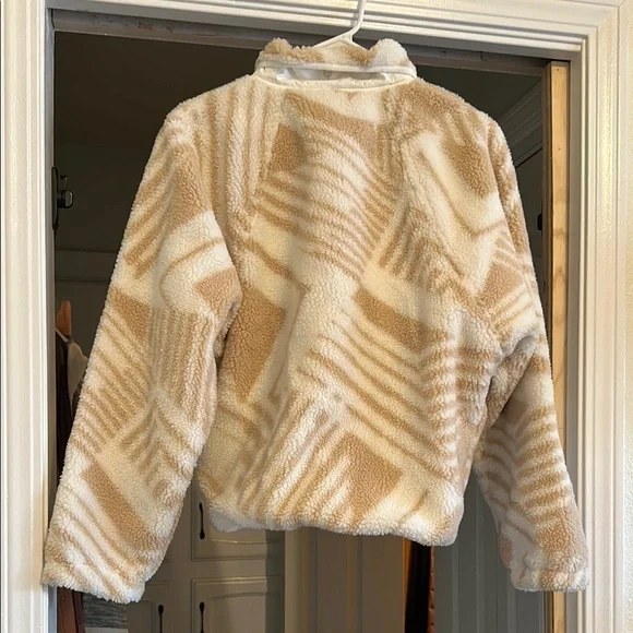 Free People Geometric Fleece Snap Up Jacket Size S - Picture 2 of 4